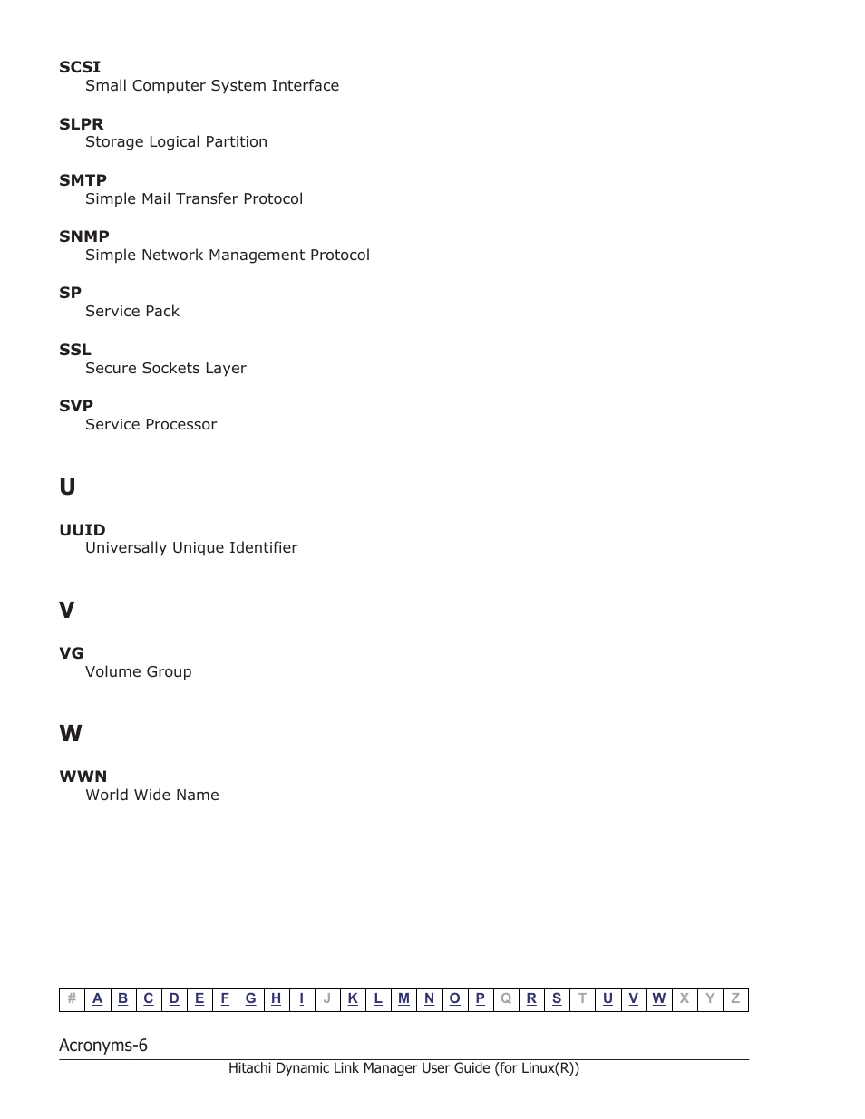 U v w | HP XP P9500 Storage User Manual | Page 622 / 640