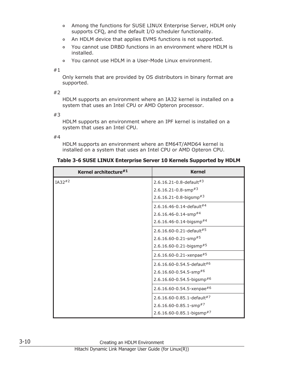 Table 3-6 suse linux enterprise server 10 kernels | HP XP P9500 Storage User Manual | Page 78 / 640