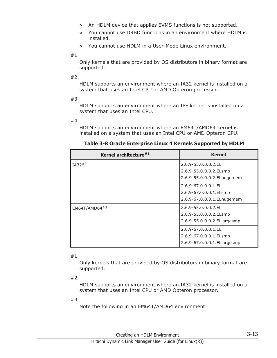 Table 3-8 oracle enterprise linux 4, Table 3-8 oracle enterprise | HP XP P9500 Storage User Manual | Page 81 / 640