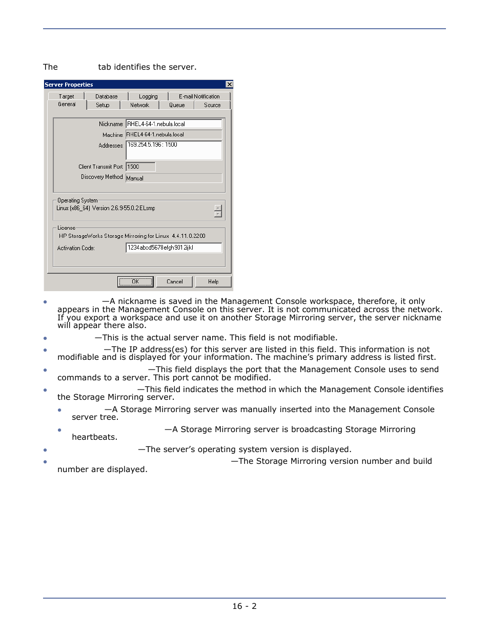 General, Setup -4 | HP Storage Mirroring Software User Manual | Page 118 / 134