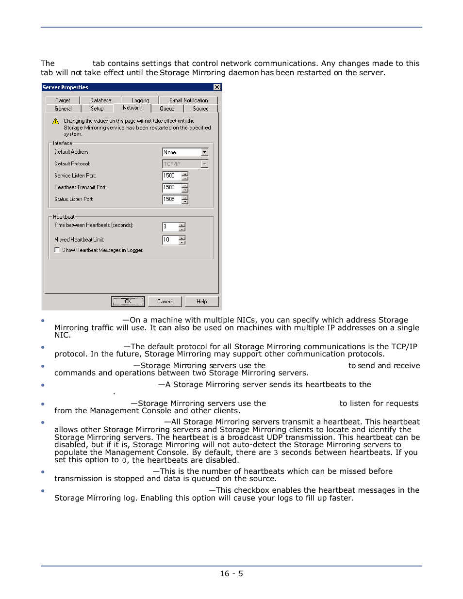 Network, Queue -6 | HP Storage Mirroring Software User Manual | Page 121 / 134