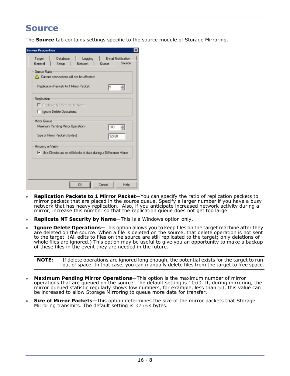 Source, Target -10 | HP Storage Mirroring Software User Manual | Page 124 / 134