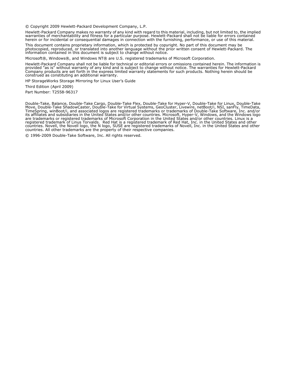 HP Storage Mirroring Software User Manual | Page 2 / 134