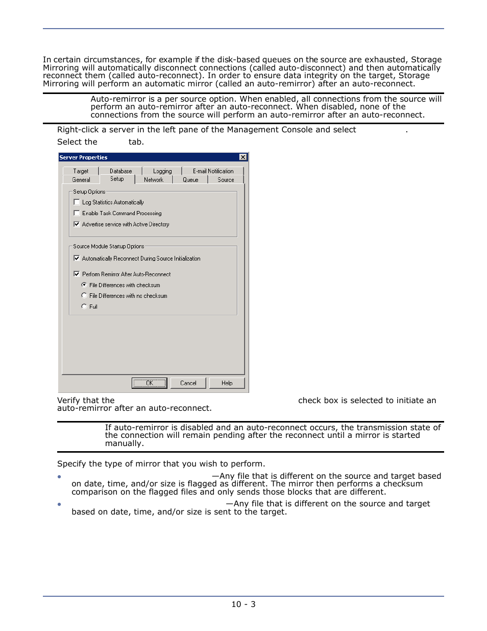 Controlling an automatic mirror, Controlling an automatic mirror -3 | HP Storage Mirroring Software User Manual | Page 66 / 134