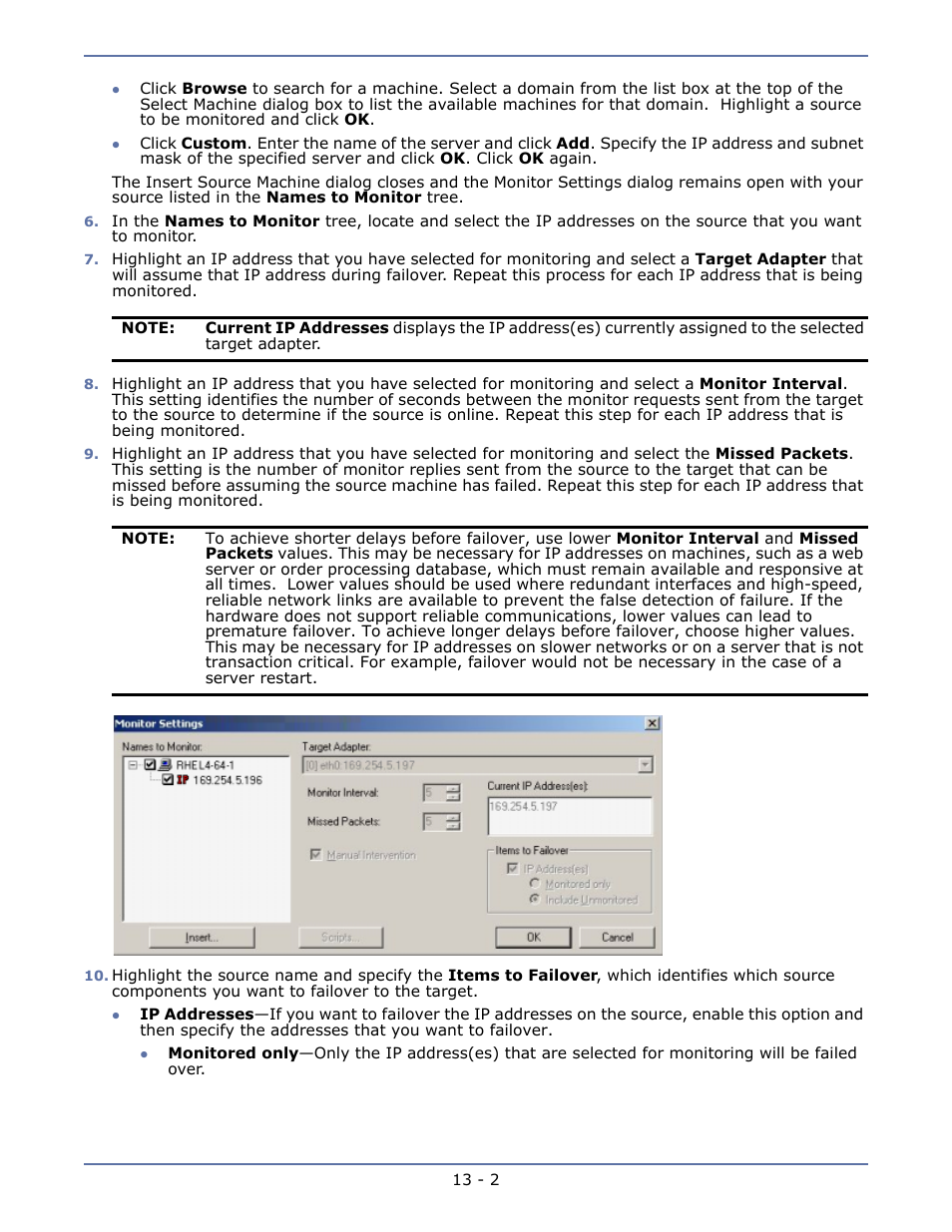 Configuring failover -1 | HP Storage Mirroring Software User Manual | Page 79 / 134