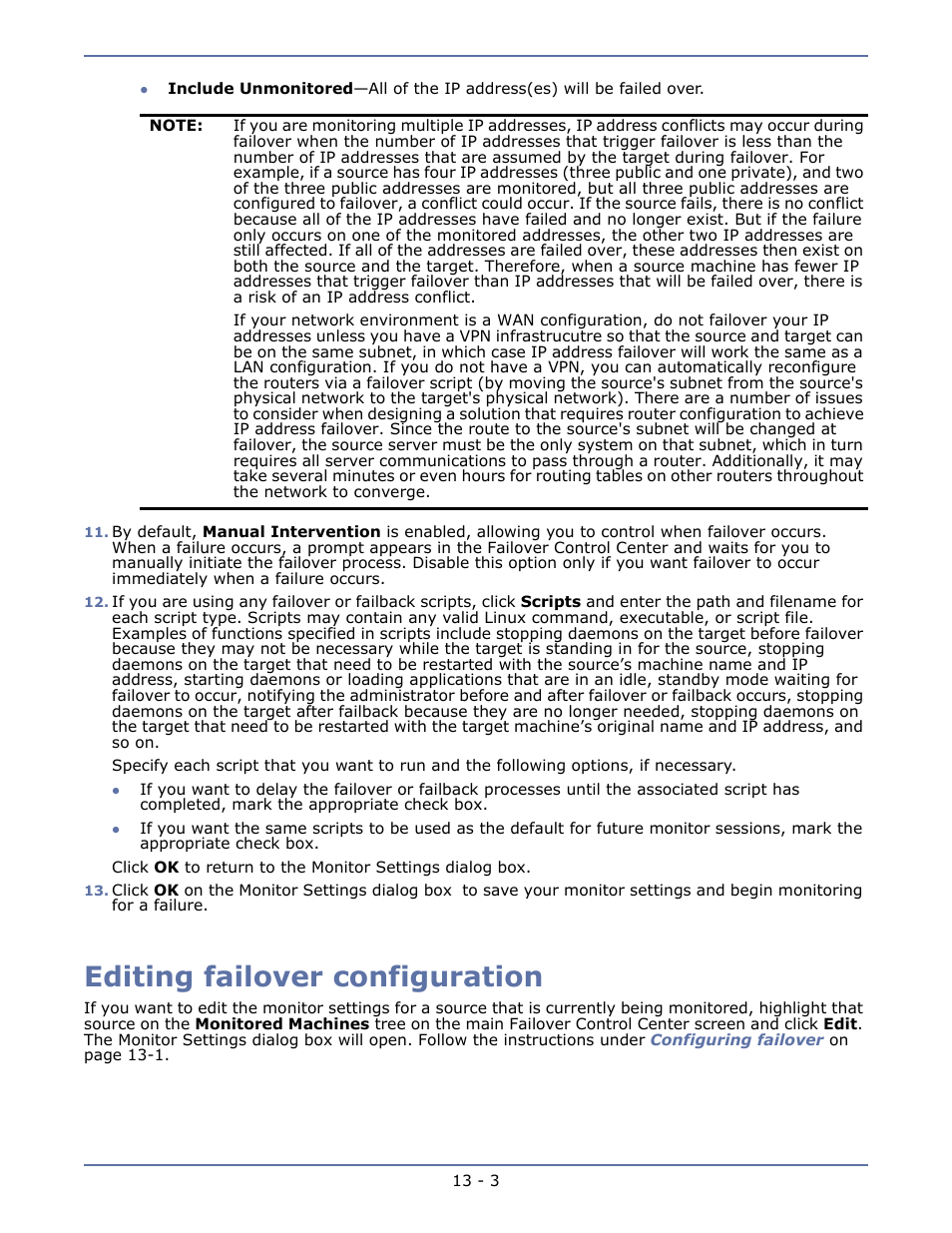 Editing failover configuration, Editing failover configuration -3 | HP Storage Mirroring Software User Manual | Page 80 / 134