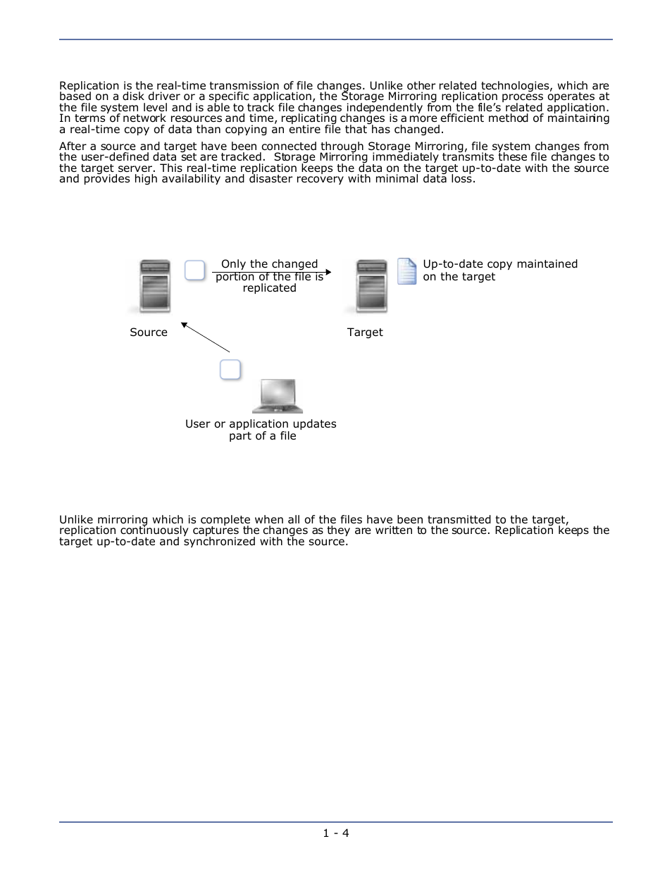 Replication, Replication -4 | HP Storage Mirroring Software User Manual | Page 9 / 134
