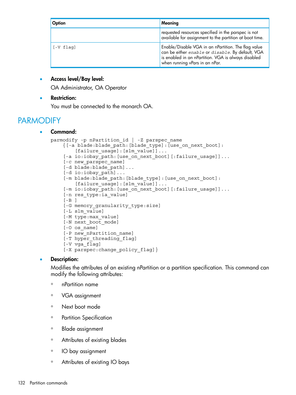 Parmodify | HP Integrity Superdome 2 Server User Manual | Page 132 / 217