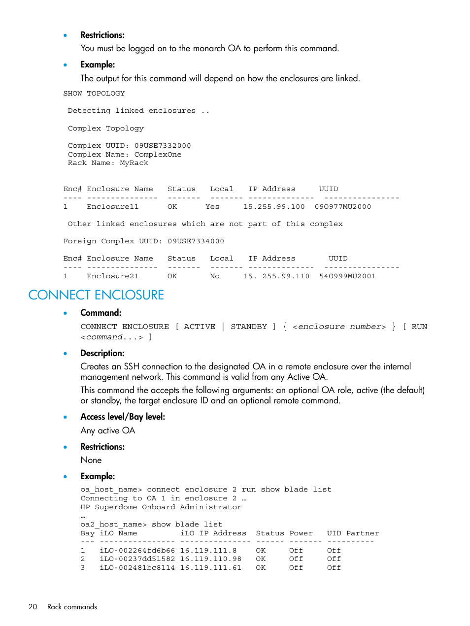 Connect enclosure | HP Integrity Superdome 2 Server User Manual | Page 20 / 217