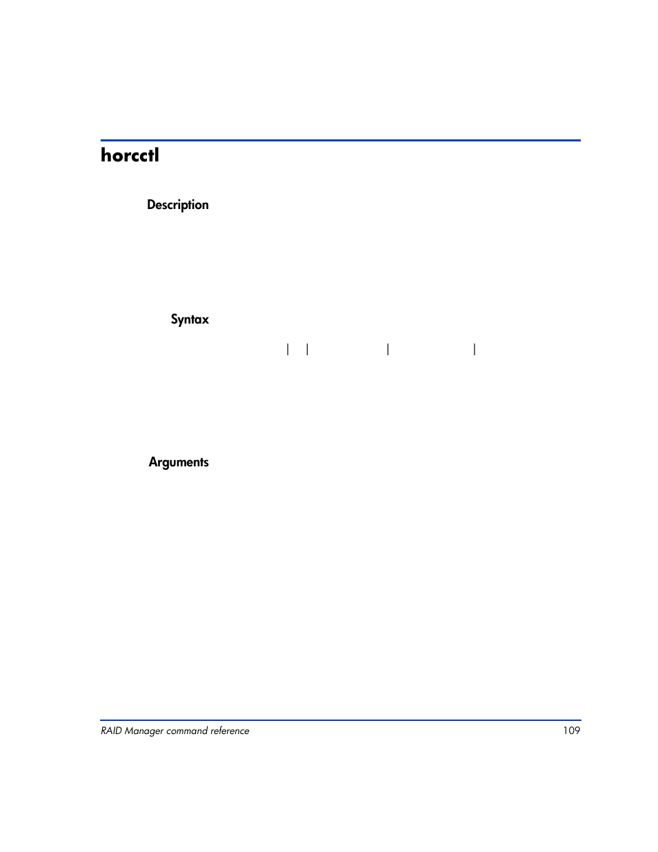 Horcctl, Horcctl 109 | HP XP Continuous Access Software User Manual | Page 109 / 412
