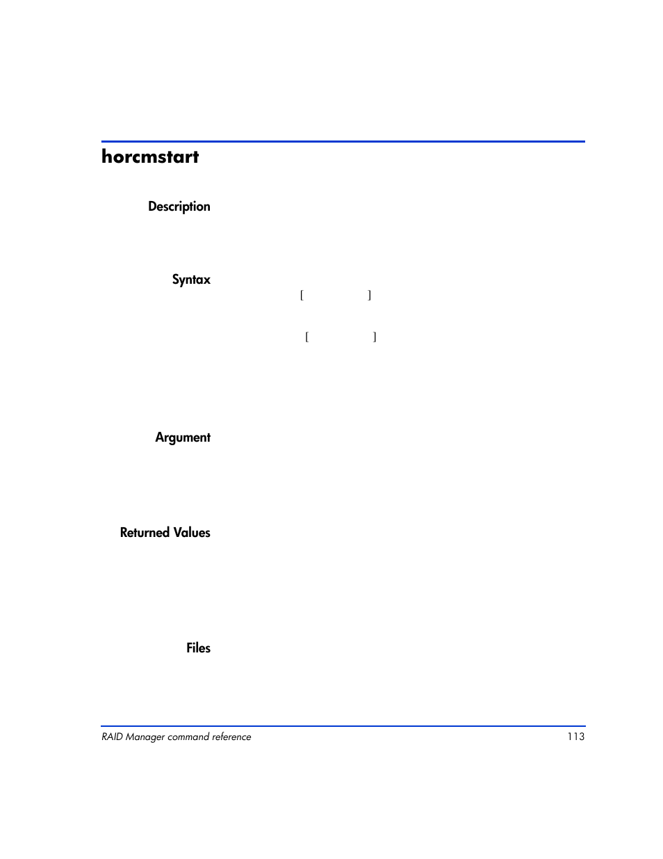 Horcmstart, Horcmstart 113 | HP XP Continuous Access Software User Manual | Page 113 / 412