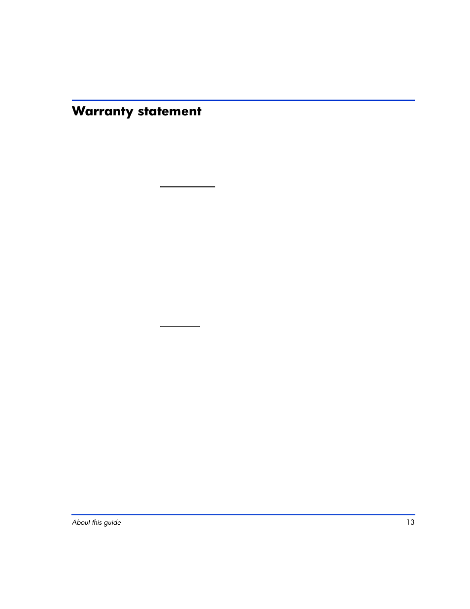 Warranty statement, Warranty statement 13 | HP XP Continuous Access Software User Manual | Page 13 / 412