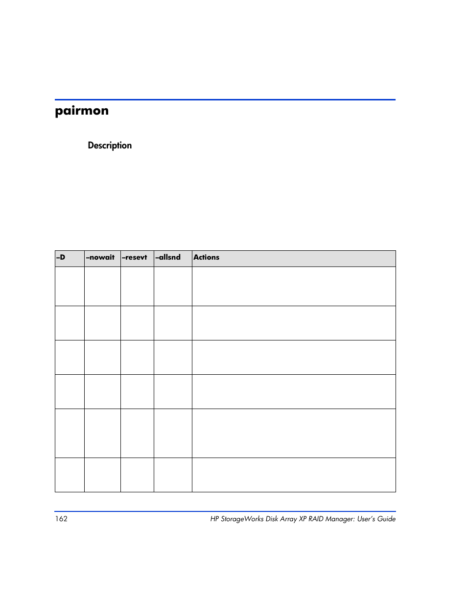 Pairmon, Pairmon 162 | HP XP Continuous Access Software User Manual | Page 162 / 412