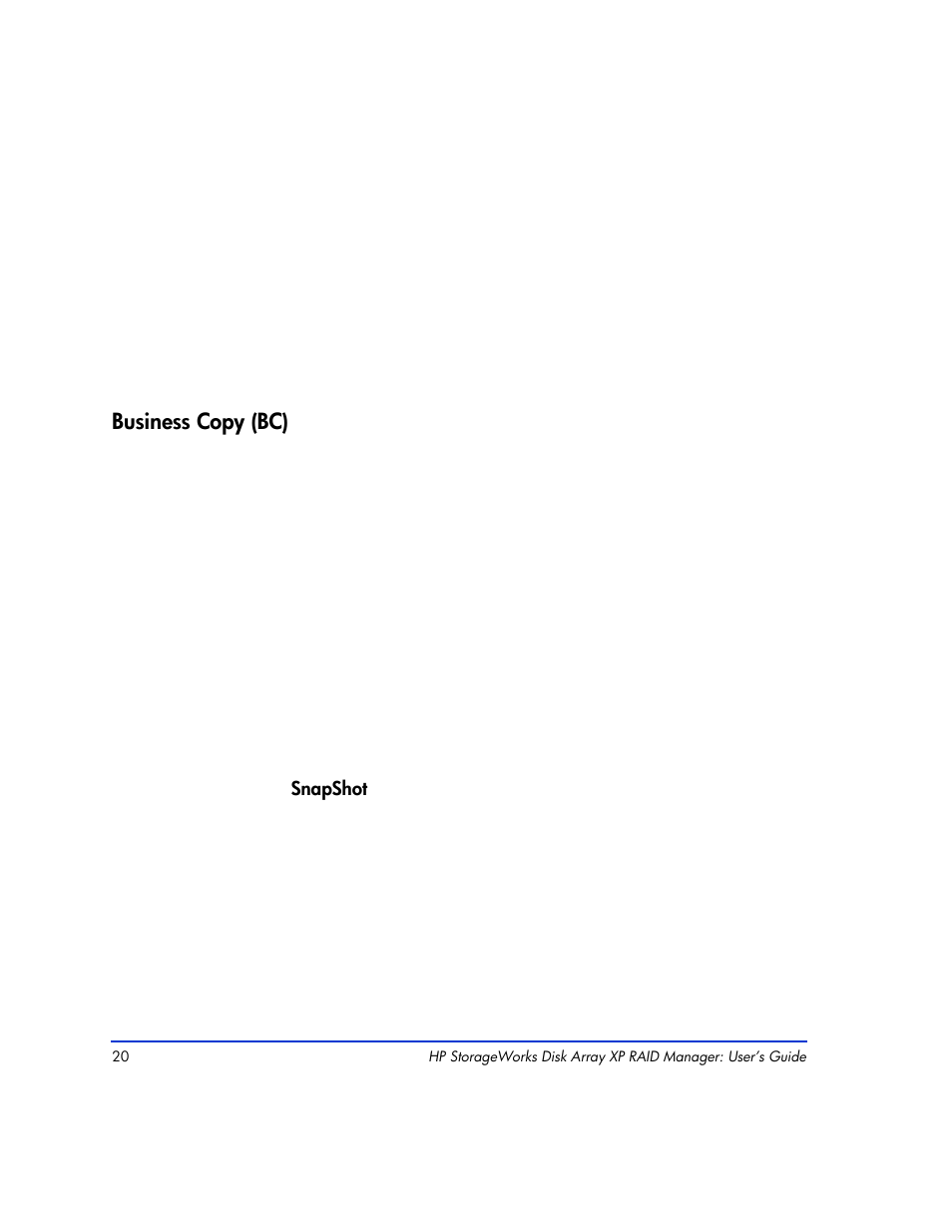 Business copy (bc), Business copy (bc) 20 | HP XP Continuous Access Software User Manual | Page 20 / 412