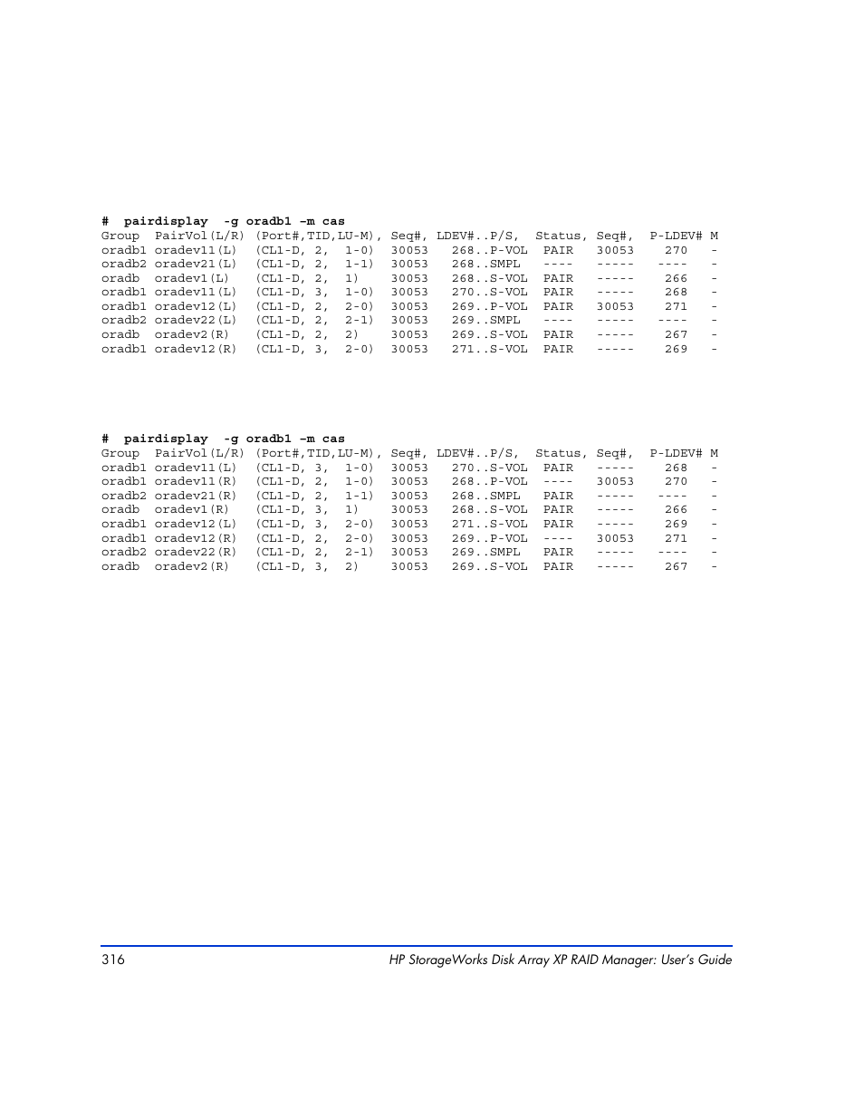 HP XP Continuous Access Software User Manual | Page 316 / 412