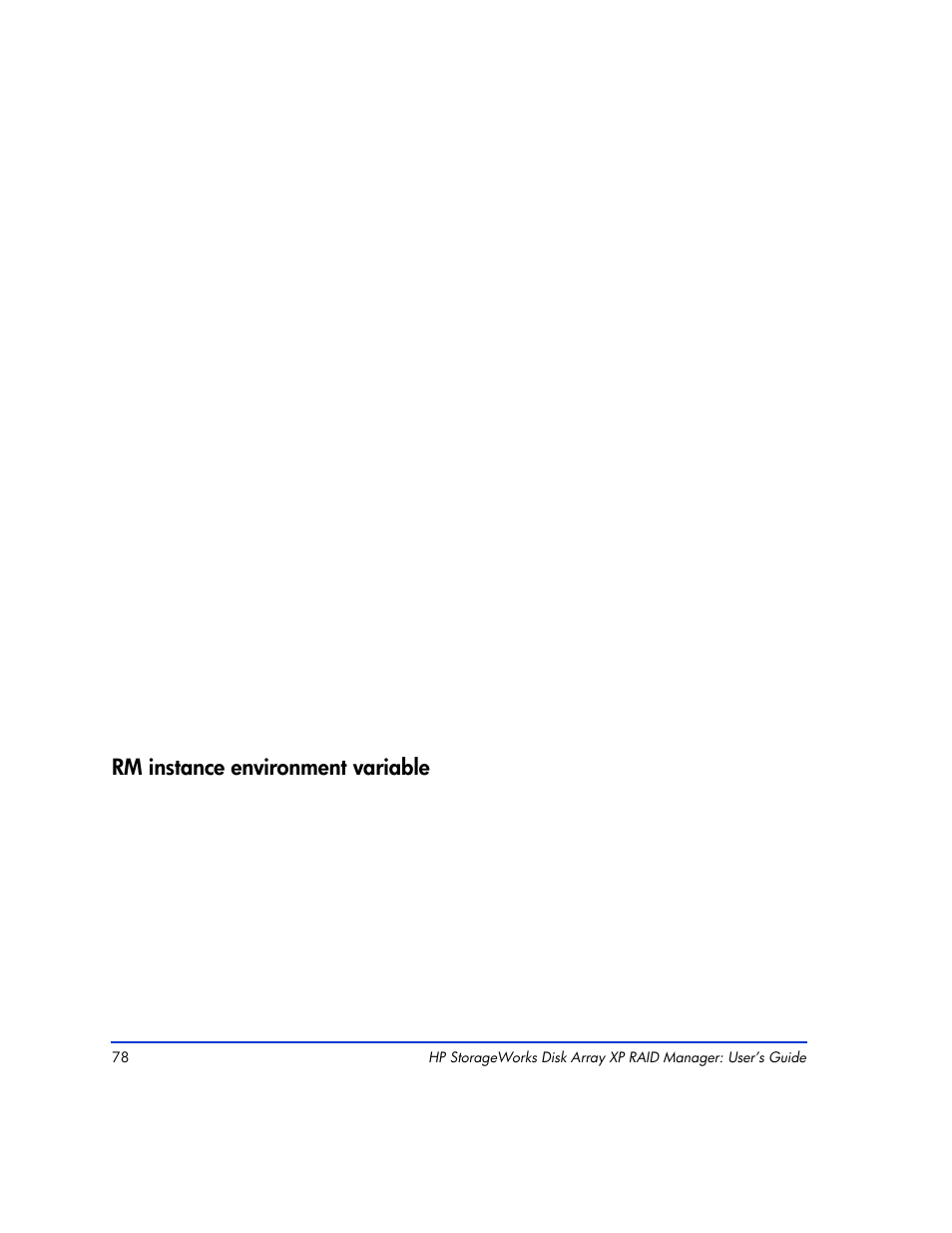 Rm instance environment variable, Rm instance environment variable 79 | HP XP Continuous Access Software User Manual | Page 78 / 412