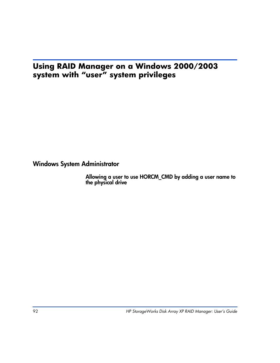 Windows system administrator, Privileges 93, Windows system administrator 93 | HP XP Continuous Access Software User Manual | Page 92 / 412