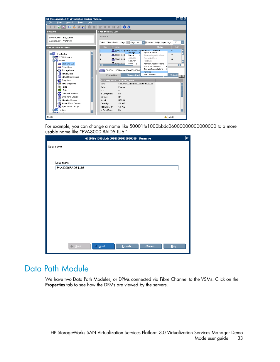 Data path module | HP SAN Virtualization Services Platform User Manual | Page 33 / 80