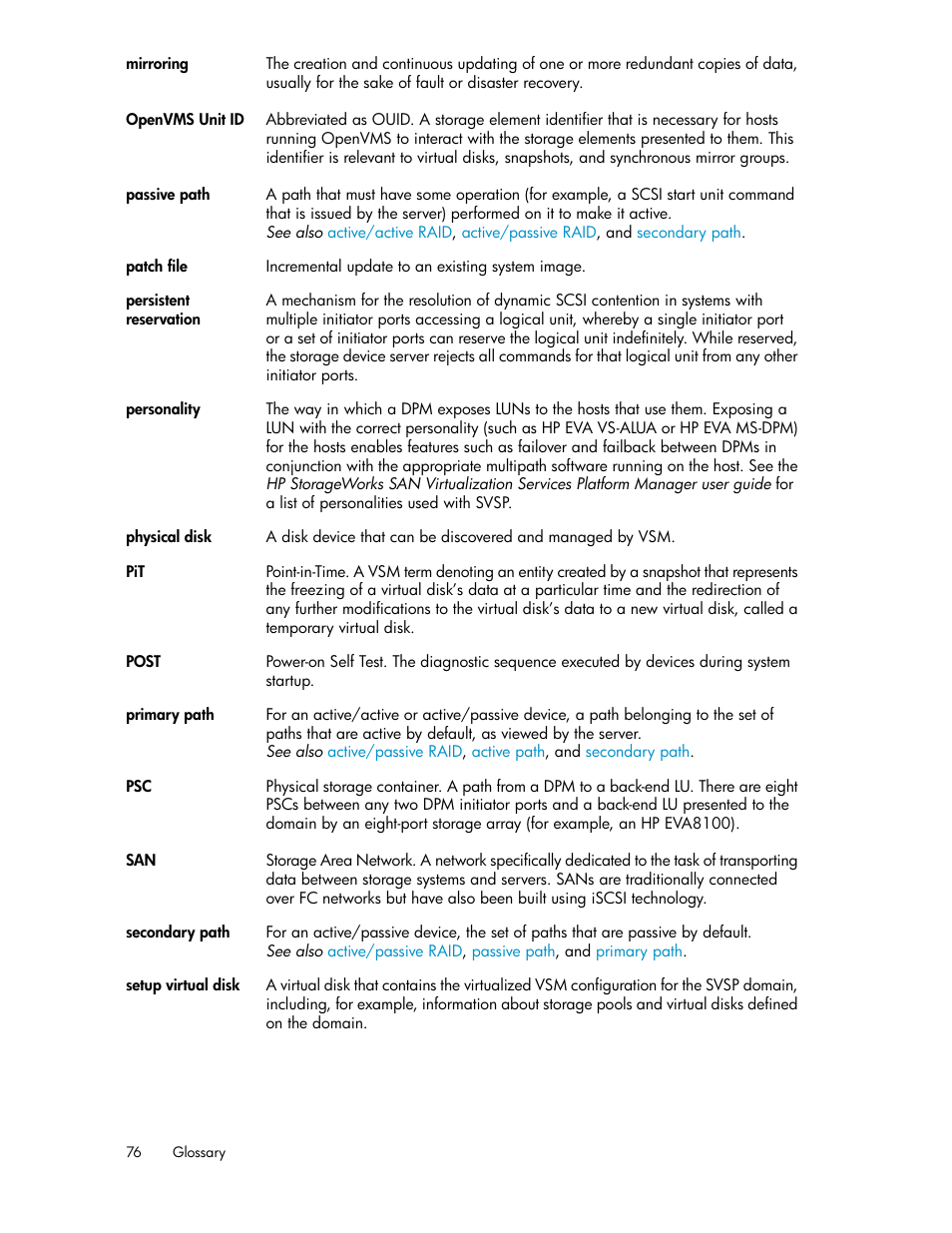 HP SAN Virtualization Services Platform User Manual | Page 76 / 80