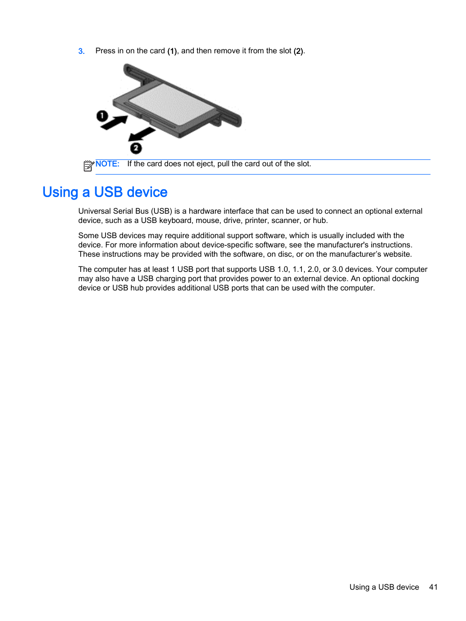 Using a usb device | HP 350 G1 Notebook PC User Manual | Page 51 / 90