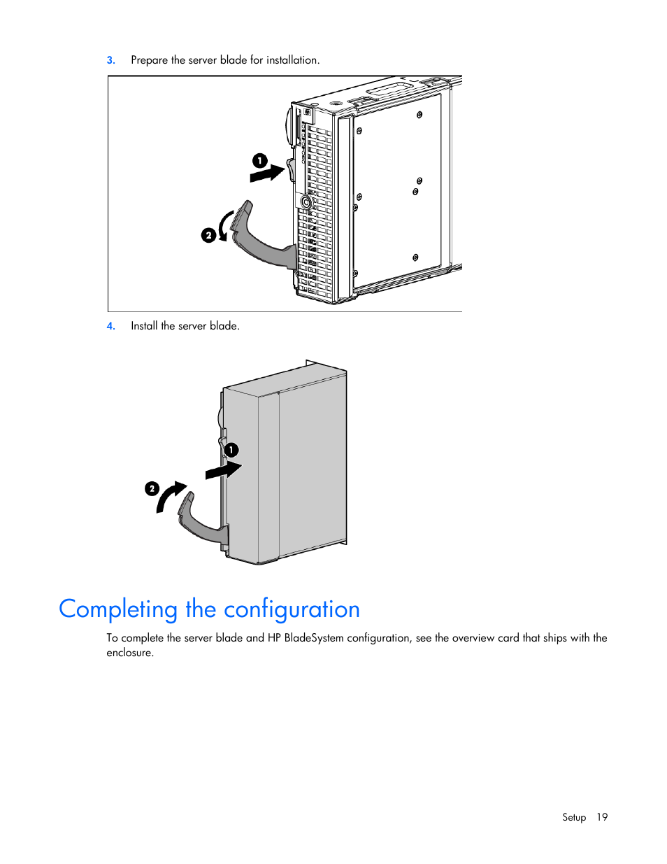 Completing the configuration | HP ProLiant BL280c G6 Server-Blade User Manual | Page 19 / 108