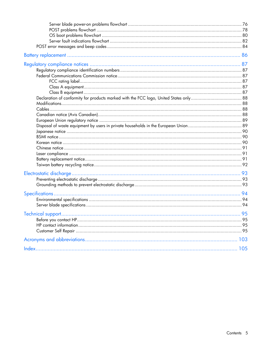 HP ProLiant BL280c G6 Server-Blade User Manual | Page 5 / 108