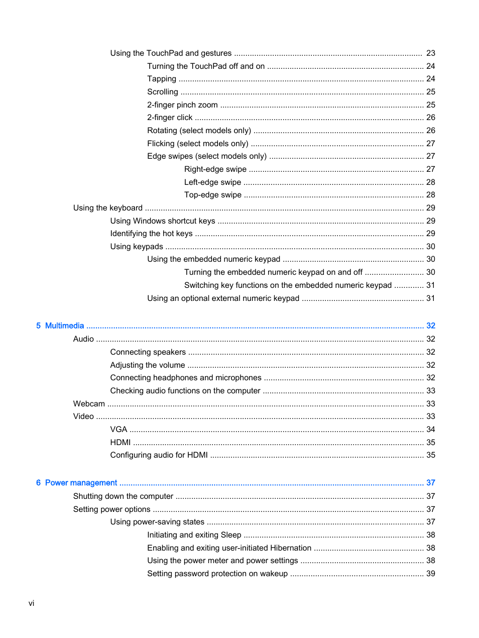 HP ProBook 430 G2 Notebook PC User Manual | Page 6 / 98