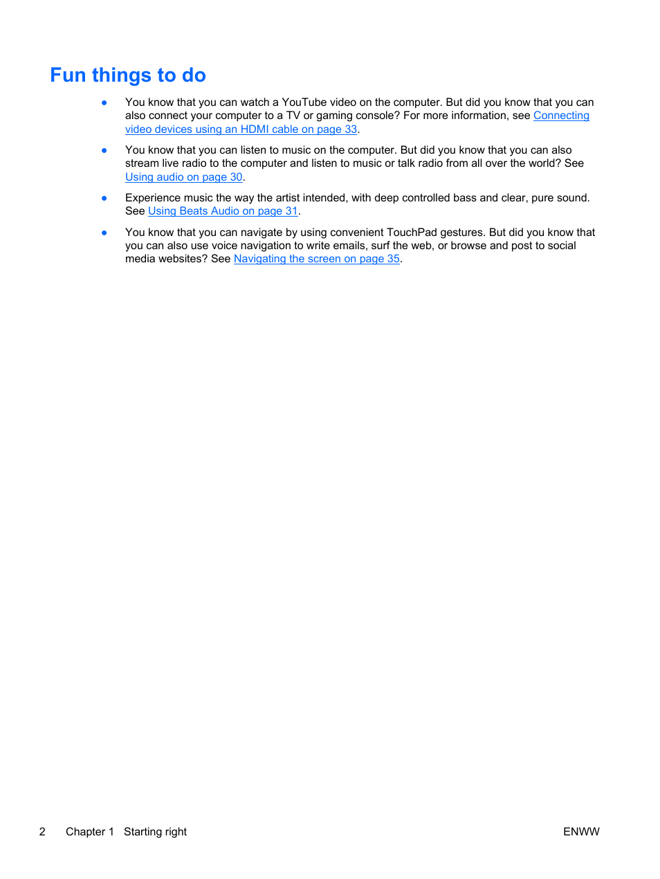Fun things to do | HP Split 13t-g100 CTO x2 PC User Manual | Page 12 / 89