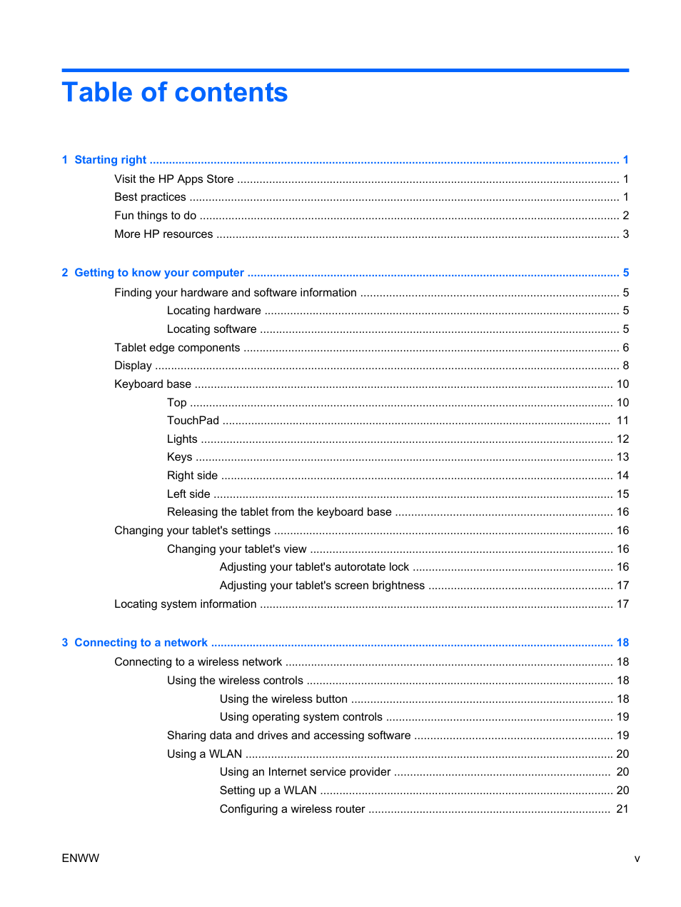HP Split 13t-g100 CTO x2 PC User Manual | Page 5 / 89