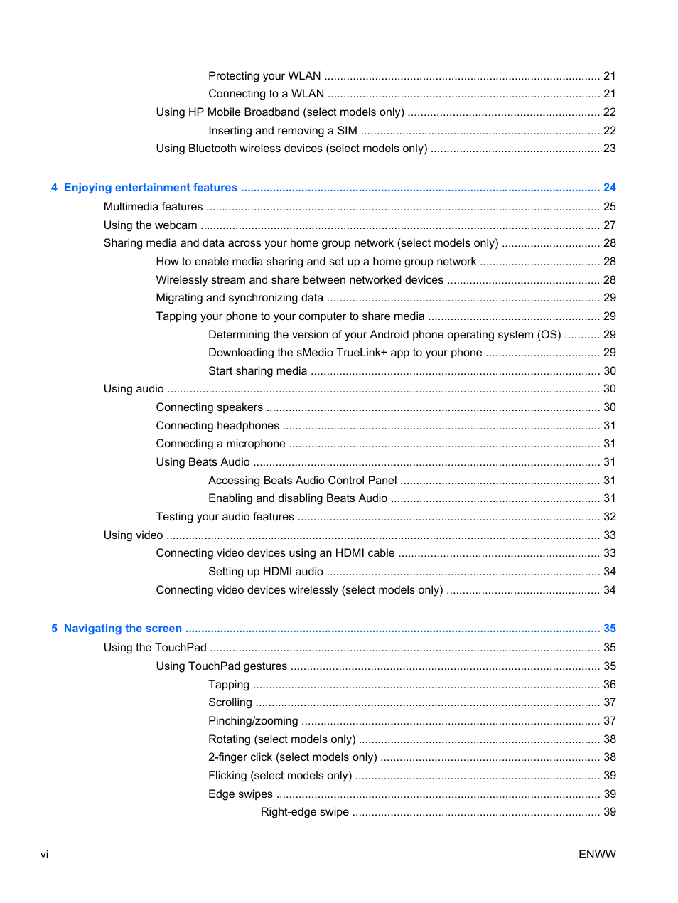 HP Split 13t-g100 CTO x2 PC User Manual | Page 6 / 89