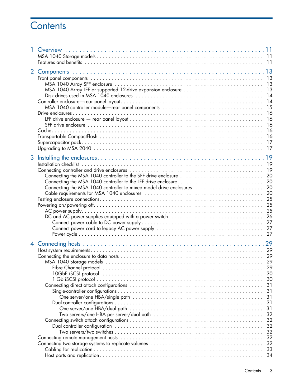 HP MSA 1040 SAN Storage User Manual | Page 3 / 84