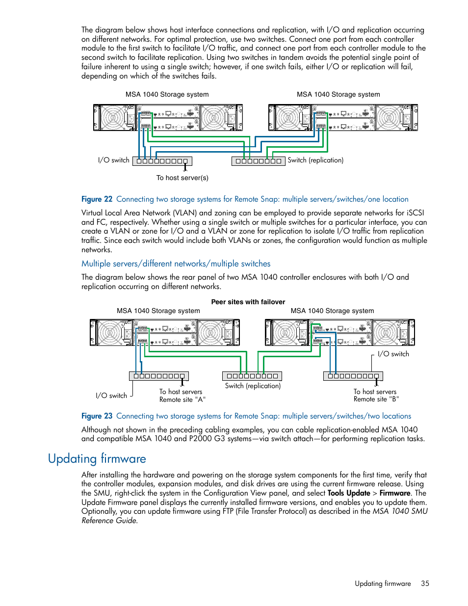 Updating firmware | HP MSA 1040 SAN Storage User Manual | Page 35 / 84
