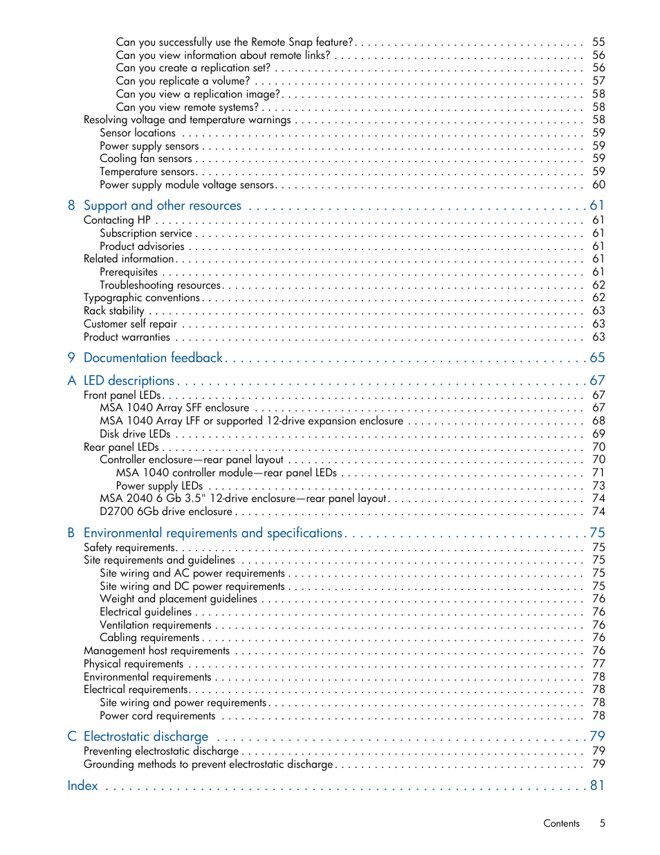 HP MSA 1040 SAN Storage User Manual | Page 5 / 84