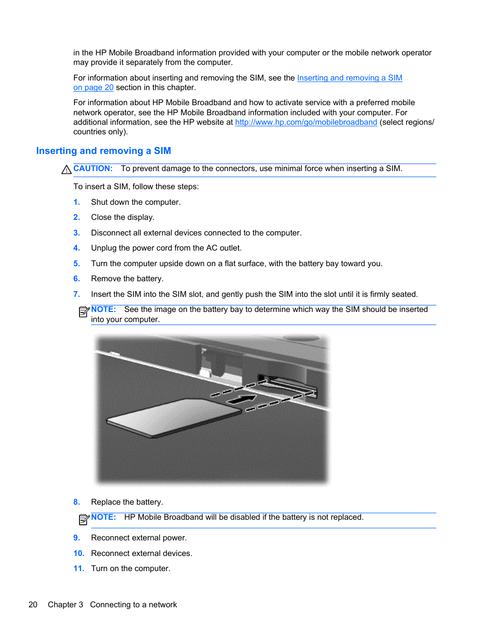 Inserting and removing a sim | HP ZBook 15 Mobile Workstation User Manual | Page 30 / 108