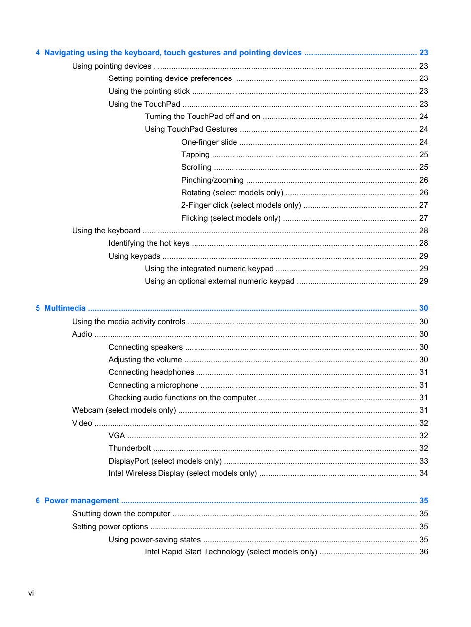 HP ZBook 15 Mobile Workstation User Manual | Page 6 / 108