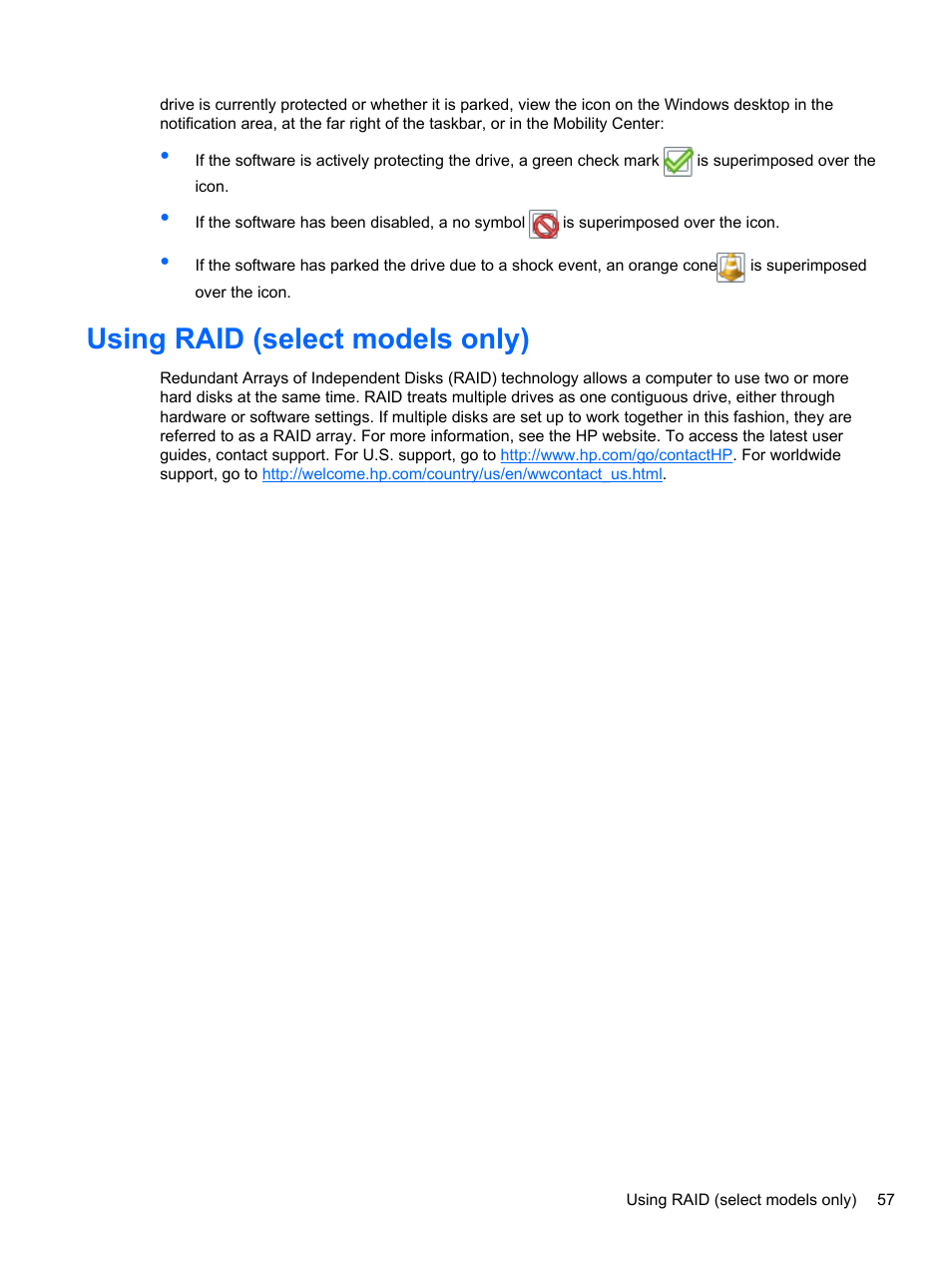 Using raid (select models only) | HP ZBook 15 Mobile Workstation User Manual | Page 67 / 108