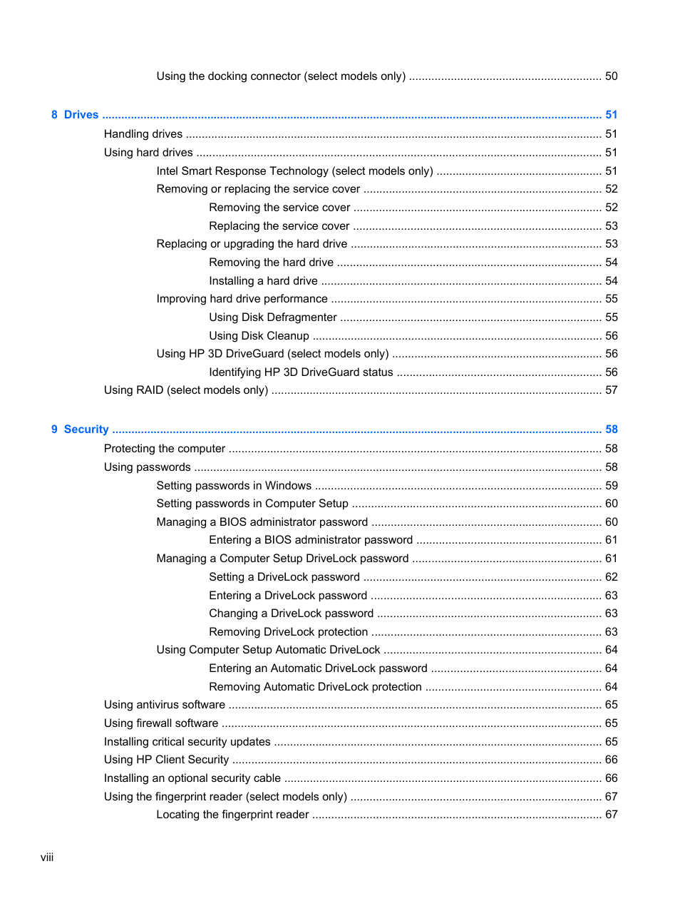 HP ZBook 15 Mobile Workstation User Manual | Page 8 / 108