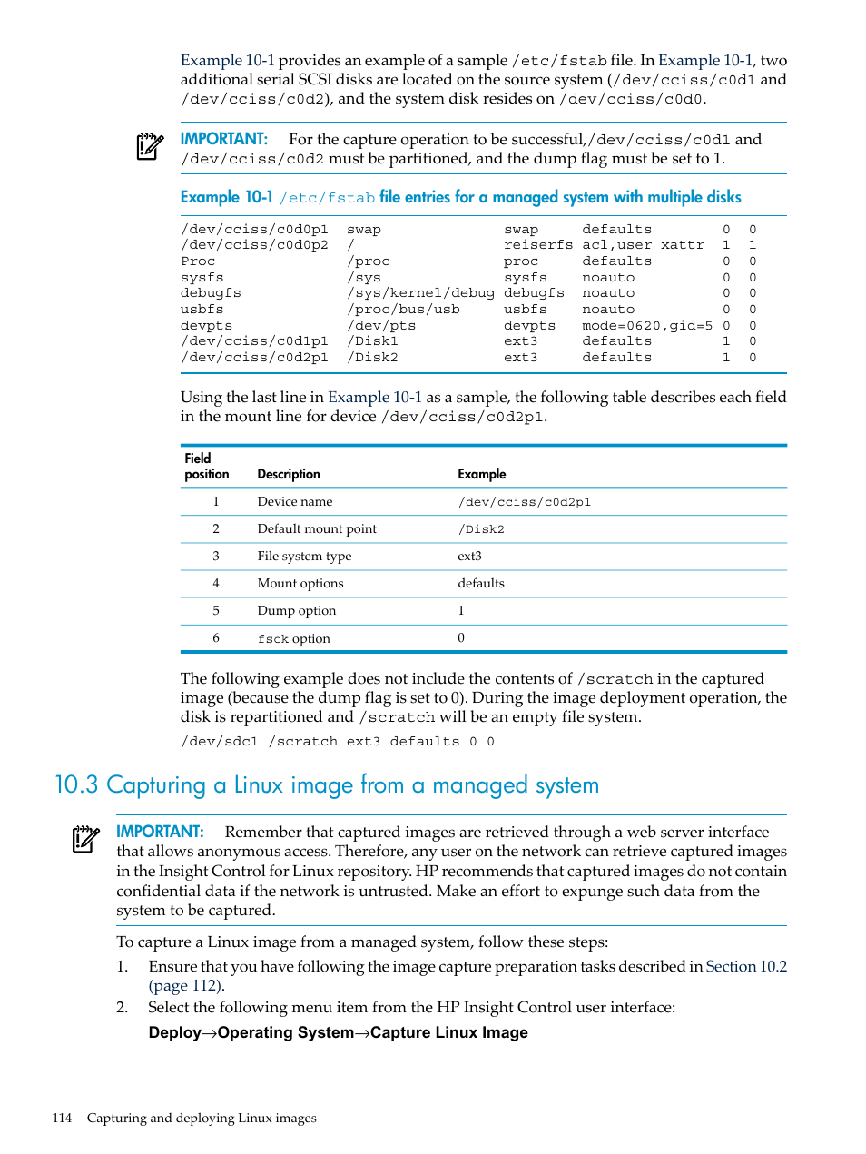 3 capturing a linux image from a managed system | HP Insight Control Software for Linux User Manual | Page 114 / 278