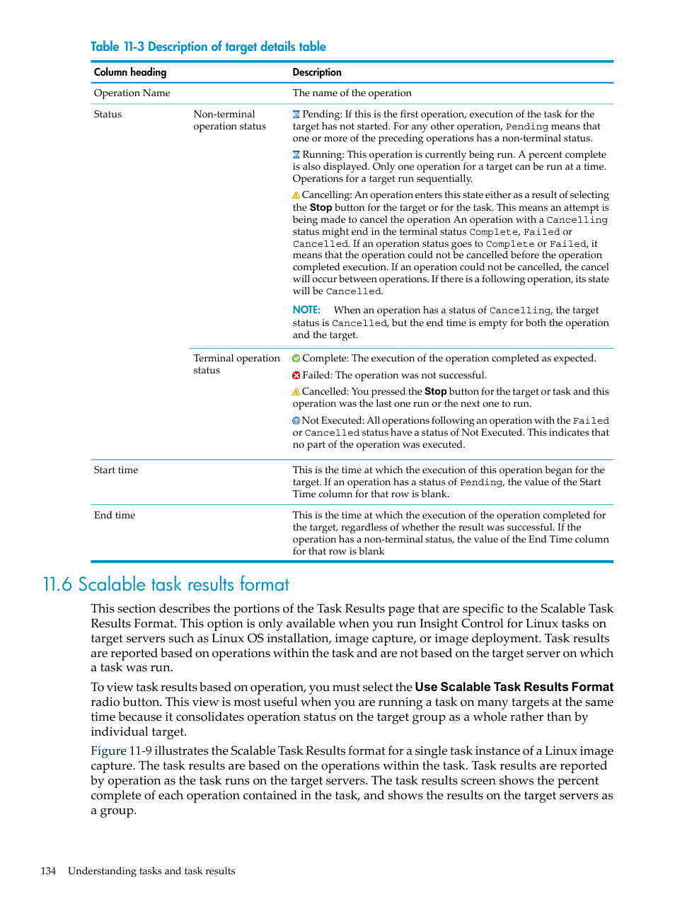 6 scalable task results format | HP Insight Control Software for Linux User Manual | Page 134 / 278