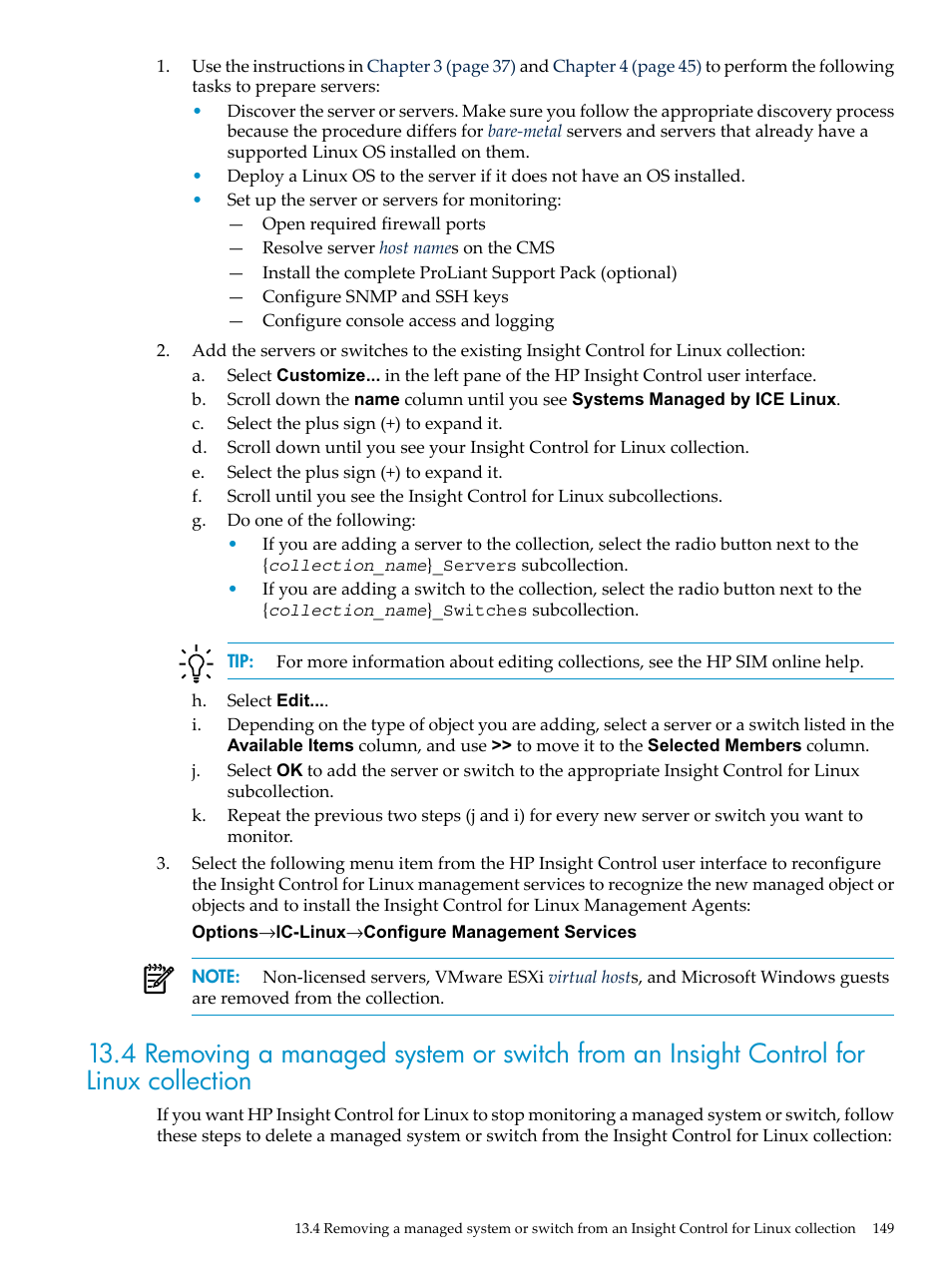 HP Insight Control Software for Linux User Manual | Page 149 / 278