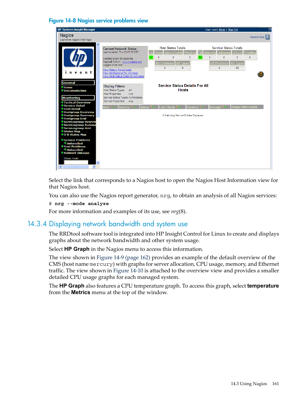 4 displaying network bandwidth and system use | HP Insight Control Software for Linux User Manual | Page 161 / 278