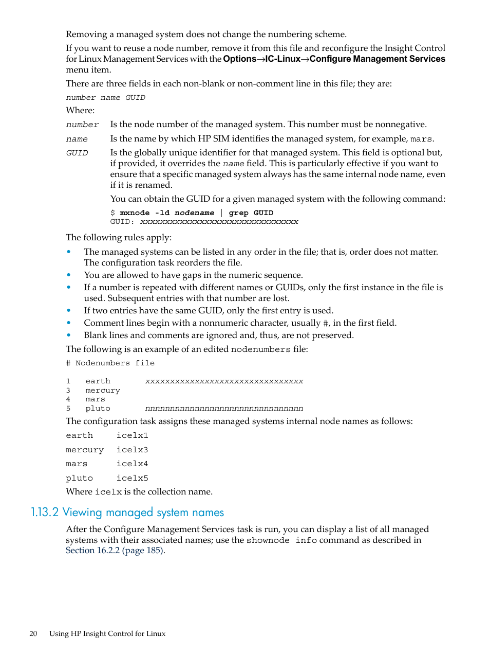 2 viewing managed system names | HP Insight Control Software for Linux User Manual | Page 20 / 278