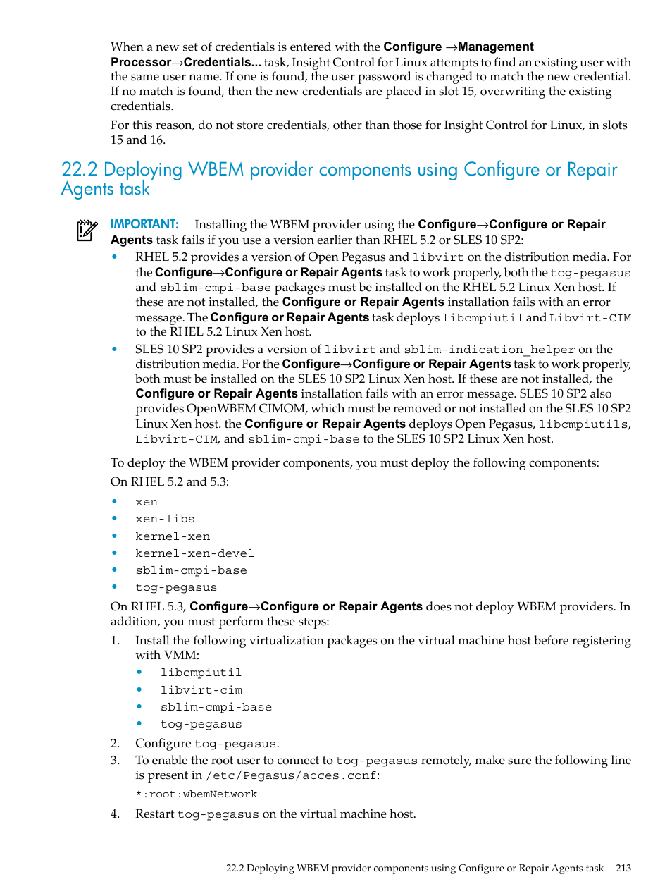 HP Insight Control Software for Linux User Manual | Page 213 / 278