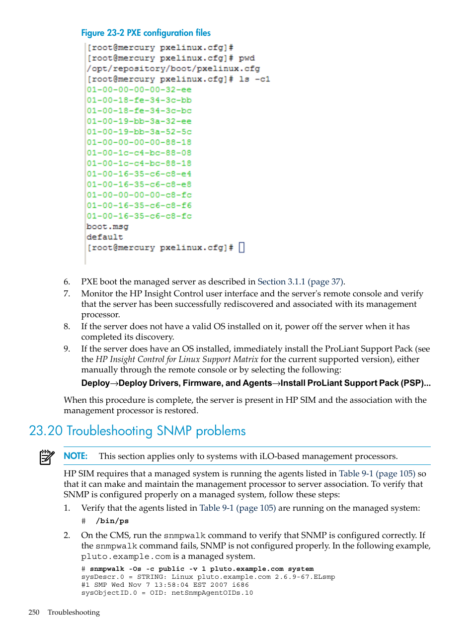 20 troubleshooting snmp problems | HP Insight Control Software for Linux User Manual | Page 250 / 278