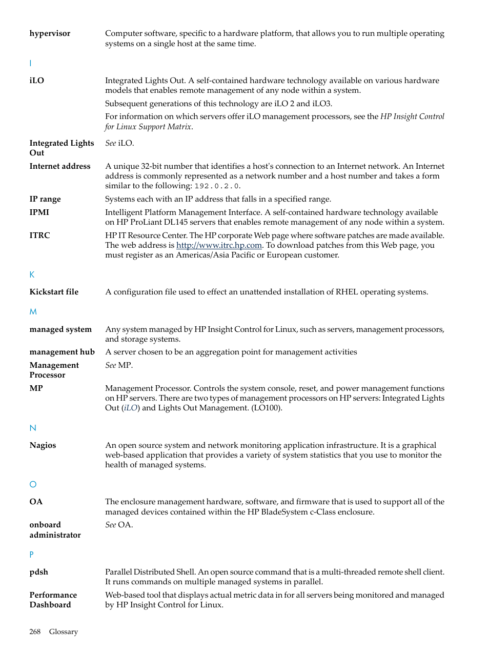 Pdsh, Nagios, Managed system | Based, Management hub, Kickstart, Managed, System, Performance dashboard, Management | HP Insight Control Software for Linux User Manual | Page 268 / 278