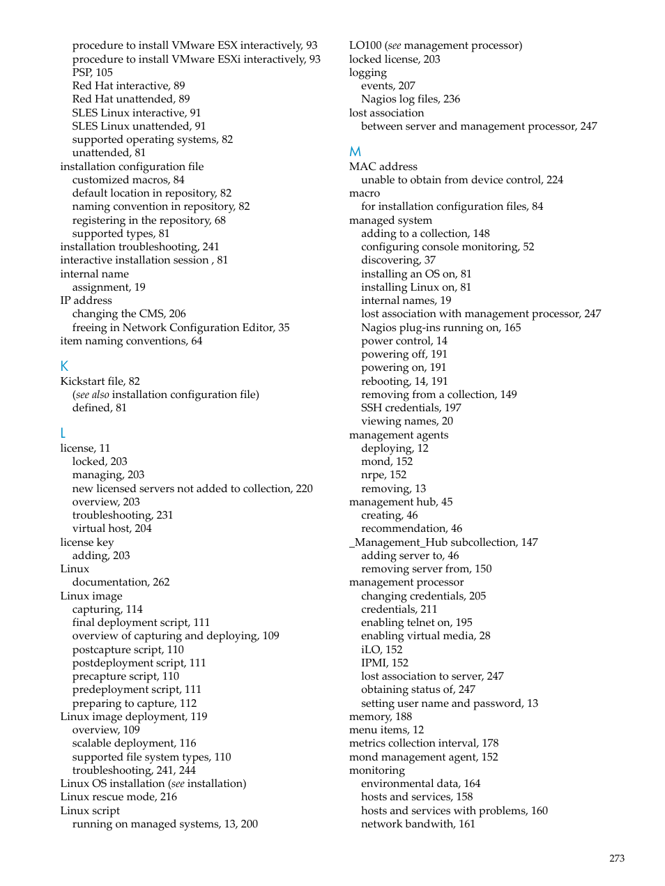 HP Insight Control Software for Linux User Manual | Page 273 / 278