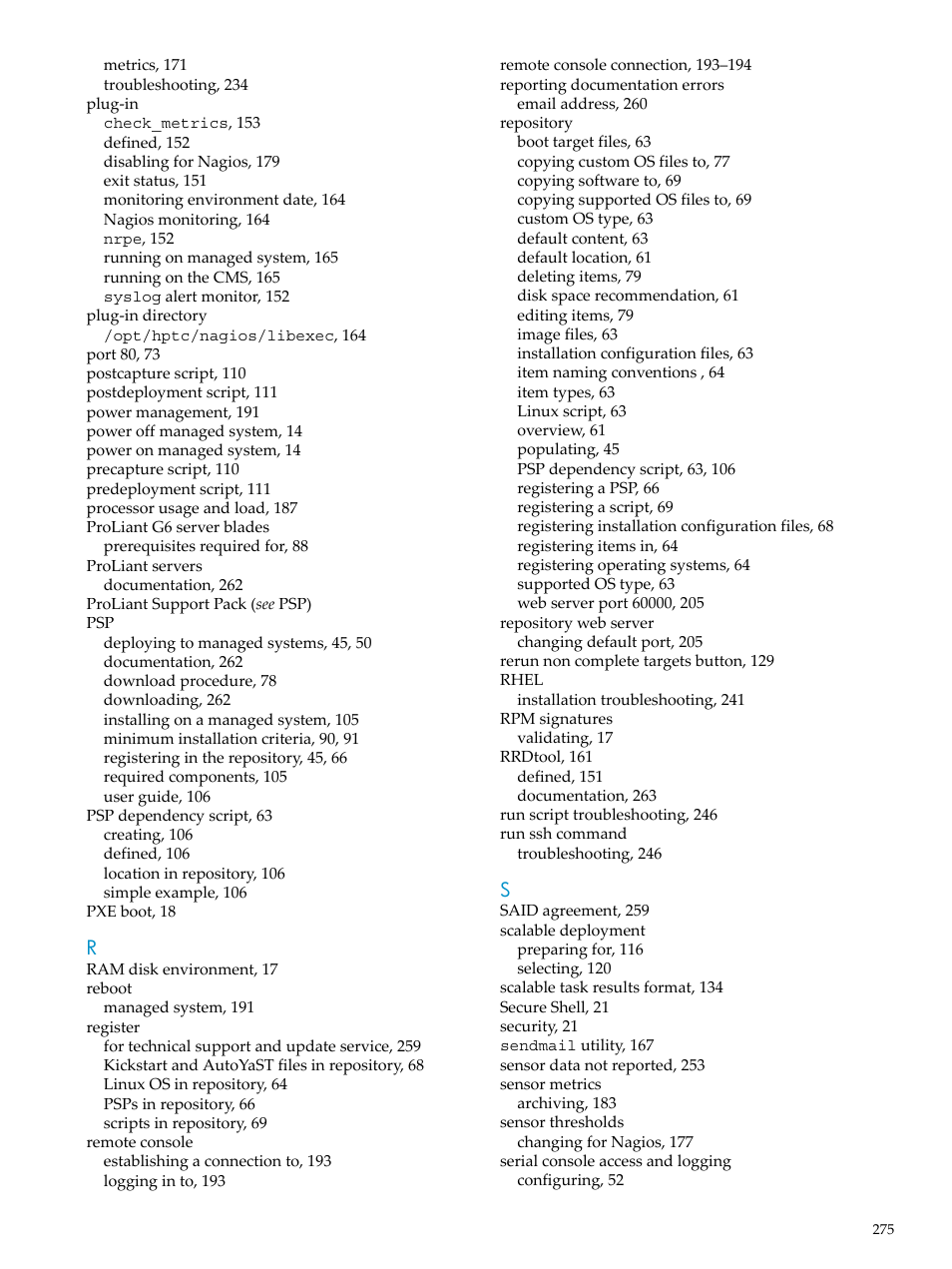 HP Insight Control Software for Linux User Manual | Page 275 / 278