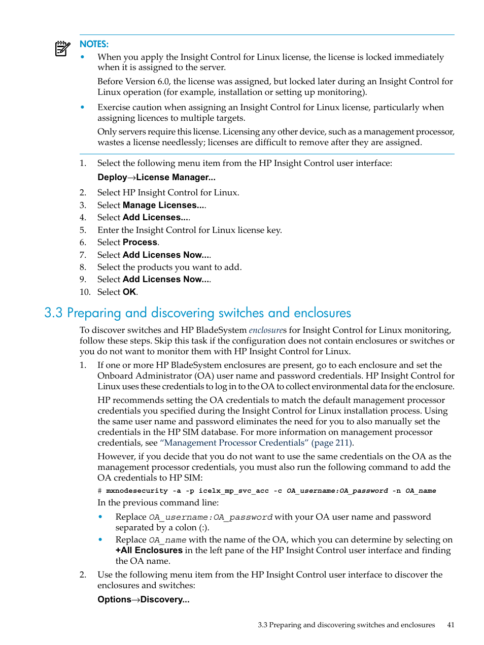 HP Insight Control Software for Linux User Manual | Page 41 / 278