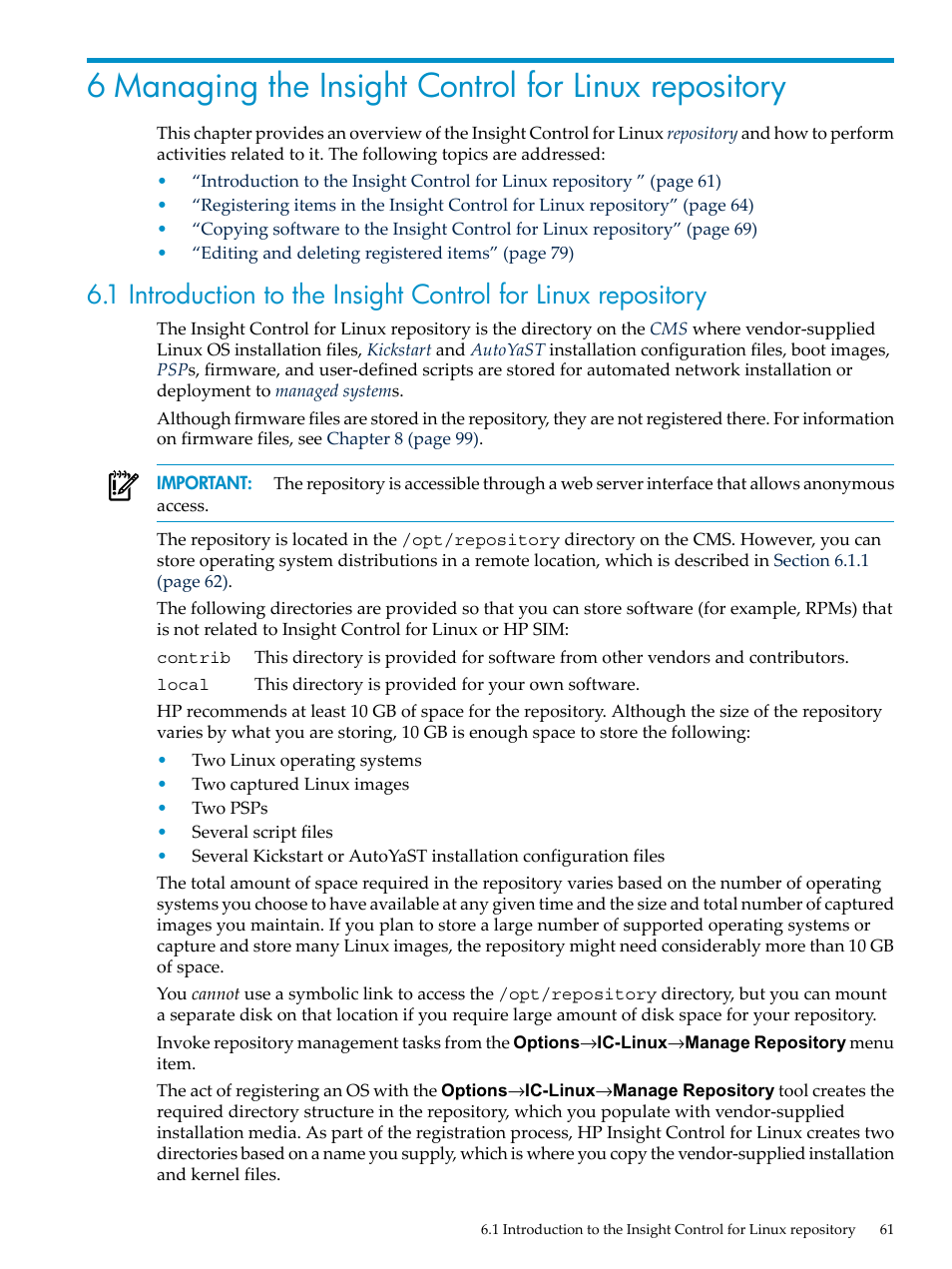 HP Insight Control Software for Linux User Manual | Page 61 / 278