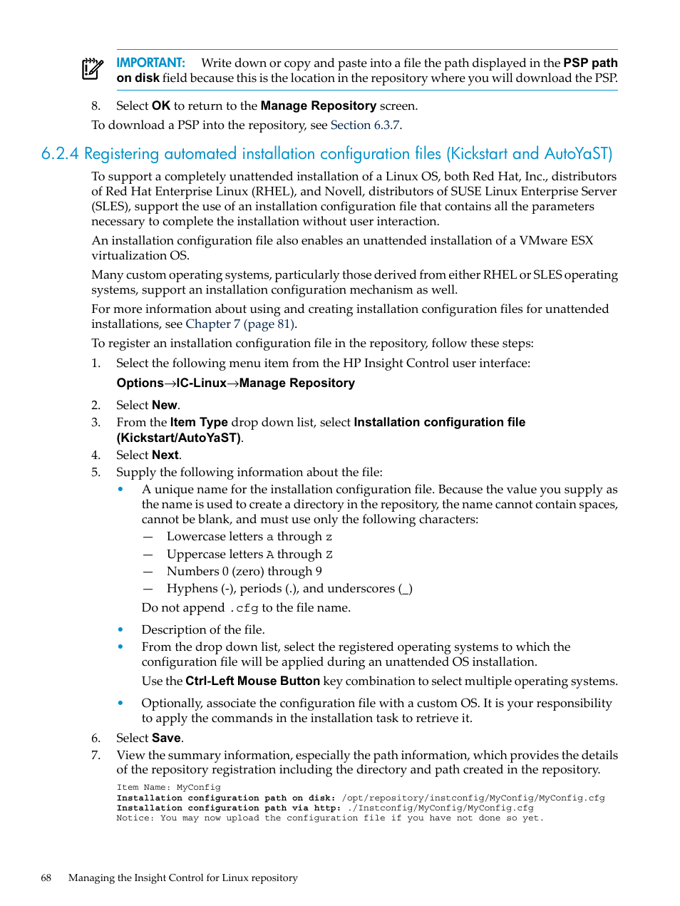 HP Insight Control Software for Linux User Manual | Page 68 / 278